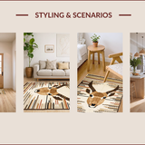 Ultra Soft Area Rug, Non Slip, Stain Resistant, Washable Area Rugs for Living Room, Bedroom, Contemporary Earthy Animal Motif(Beige)