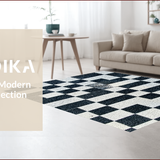 Ultra Soft Area Rug, Non Slip, Stain Resistant, Washable Area Rugs for Living Room, Bedroom, Washable Large Area Rug for Contemporary Home Aesthetic(Black)