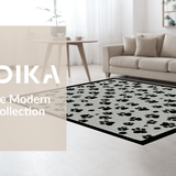 Ultra Soft Area Rug, Non Slip, Stain Resistant, Washable Area Rugs for Living Room, Bedroom, Contemporary Textured Animal Motif(Gray)