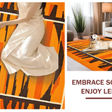 Ultra Soft Area Rug, Non Slip, Stain Resistant, Washable Area Rugs for Living Room, Bedroom, Eye-Catching Nature Inspired Pattern(Orange)