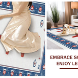Ultra Soft Area Rug, Non Slip, Stain Resistant, Washable Area Rugs for Living Room, Bedroom, Nautical Blue Tone Design(Red)