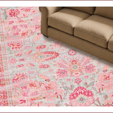 Ultra Soft Area Rug, Non Slip, Stain Resistant, Washable Area Rugs for Living Room, Bedroom, Vibrant Nature-Inspired Boho Charm(Pink)