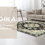 Luxurious Black Beige Medallion(Ivory)