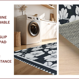 Ultra Soft Area Rug, Non Slip, Stain Resistant, Washable Area Rugs for Living Room, Bedroom, Farmhouse Grey Patio Rug for Pool Decks(Black)