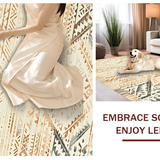 Ultra Soft Area Rug, Non Slip, Stain Resistant, Washable Area Rugs for Living Room, Bedroom, Intricate Aztec Patterned Decor(Beige)
