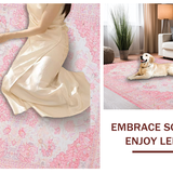 Ultra Soft Area Rug, Non Slip, Stain Resistant, Washable Area Rugs for Living Room, Bedroom, Playful Pastel Pink Symphony(Pink)