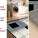 Ultra Soft Area Rug, Non Slip, Stain Resistant, Washable Area Rugs for Living Room, Bedroom, Bold Minimalist Tiled Aesthetic(Gray)