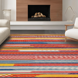 Ultra Soft Area Rug, Non Slip, Stain Resistant, Washable Area Rugs for Living Room, Bedroom, Whimsical Multihued Pattern Arrangement(Red)