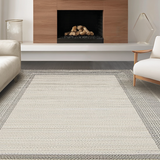 Ultra Soft Area Rug, Non Slip, Stain Resistant, Washable Area Rugs for Living Room, Bedroom, Warm Toned Decorative Weave(Beige)