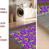 Ultra Soft Area Rug, Non Slip, Stain Resistant, Washable Area Rugs for Living Room, Bedroom, Lively Traditional Carnival Aesthetic(Purple)