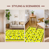 Ultra Soft Area Rug, Non Slip, Stain Resistant, Washable Area Rugs for Living Room, Bedroom, Rustic Honeycomb Inspired Art(Yellow)
