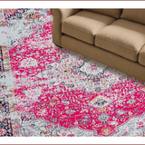 Ultra Soft Area Rug, Non Slip, Stain Resistant, Washable Area Rugs for Living Room, Bedroom, Elegant Soft Pink Lattice Design(Pink)