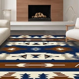 Ultra Soft Area Rug, Non Slip, Stain Resistant, Washable Area Rugs for Living Room, Bedroom, Elegant Geometric Tribal Aesthetics(Brown)