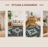Ultra Soft Area Rug, Non Slip, Stain Resistant, Washable Area Rugs for Living Room, Bedroom, Modern Ogee Pattern with Contrast(Gray)