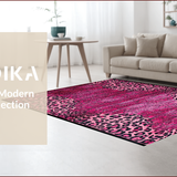 Ultra Soft Area Rug, Non Slip, Stain Resistant, Washable Area Rugs for Living Room, Bedroom, Vibrant Playful Cheetah Theme(Pink)