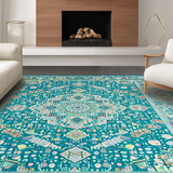 Chic White and Teal Trellis Design(Blue)