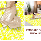 Ultra Soft Area Rug, Non Slip, Stain Resistant, Washable Area Rugs for Living Room, Bedroom, Vibrant Lattice Design Statement(Yellow)