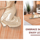 Ultra Soft Area Rug, Non Slip, Stain Resistant, Washable Area Rugs for Living Room, Bedroom, Chic Rubber Backed Design(Orange)