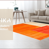Ultra Soft Area Rug, Non Slip, Stain Resistant, Washable Area Rugs for Living Room, Bedroom, Elegant Textured Warmth Appeal(Orange)