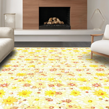 Ultra Soft Area Rug, Non Slip, Stain Resistant, Washable Area Rugs for Living Room, Bedroom, Lovely Springtime Floral Texture(Yellow)