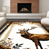 Ultra Soft Area Rug, Non Slip, Stain Resistant, Washable Area Rugs for Living Room, Bedroom, Lively Pastel Forest Creatures(Brown)