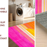 Ultra Soft Area Rug, Non Slip, Stain Resistant, Washable Area Rugs for Living Room, Bedroom, Colorful Playful Circular Design(Orange)