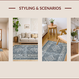 Ultra Soft Area Rug, Non Slip, Stain Resistant, Washable Area Rugs for Living Room, Bedroom, Lightweight Neutral Boho Home Office Carpet(Gray)