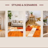 Ultra Soft Area Rug, Non Slip, Stain Resistant, Washable Area Rugs for Living Room, Bedroom, Washable Entryway Sun Print Minimalist Area Rug(Orange)