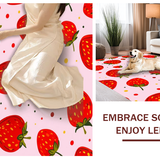 Ultra Soft Area Rug, Non Slip, Stain Resistant, Washable Area Rugs for Living Room, Bedroom, Vibrant Quirky Strawberry Aesthetic(Red)