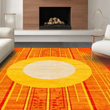 Ultra Soft Area Rug, Non Slip, Stain Resistant, Washable Area Rugs for Living Room, Bedroom, Lively Abstract Spectrum Motif(Orange)