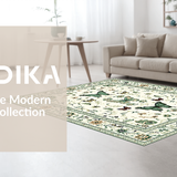 Ultra Soft Area Rug, Non Slip, Stain Resistant, Washable Area Rugs for Living Room, Bedroom, Contemporary Insect Inspired Visuals(Ivory)