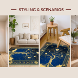 Ultra Soft Area Rug, Non Slip, Stain Resistant, Washable Area Rugs for Living Room, Bedroom, Transitional Mystic Symbolism Style(Blue)
