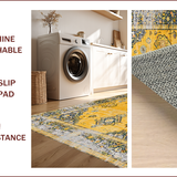Ultra Soft Area Rug, Non Slip, Stain Resistant, Washable Area Rugs for Living Room, Bedroom, Timeless Classic Lattice Design(Yellow)