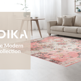 Ultra Soft Area Rug, Non Slip, Stain Resistant, Washable Area Rugs for Living Room, Bedroom, Radiant Soft Colorful Medallion Style(Pink)