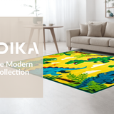Ultra Soft Area Rug, Non Slip, Stain Resistant, Washable Area Rugs for Living Room, Bedroom, Safari Adventure Dino Playfield(Yellow)