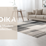 Ultra Soft Area Rug, Non Slip, Stain Resistant, Washable Area Rugs for Living Room, Bedroom, Black and White Linear Patterned Rug, Non Slip Absorbent Design(Black)