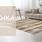 Ultra Soft Area Rug, Non Slip, Stain Resistant, Washable Area Rugs for Living Room, Bedroom, Stylish Striped Boho Neutral Palette(Beige)