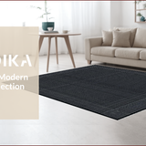 Ultra Soft Area Rug, Non Slip, Stain Resistant, Washable Area Rugs for Living Room, Bedroom, Elegant Vintage Tiled Pattern(Black)
