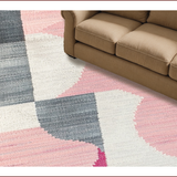 Ultra Soft Area Rug, Non Slip, Stain Resistant, Washable Area Rugs for Living Room, Bedroom, Boho Abstract Washable(Pink)