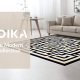 Timeless Geometric Contrast Elegance(Black)