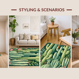 Elegant Pastel Leaf Motif(Green)