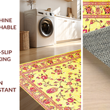 Ultra Soft Area Rug, Non Slip, Stain Resistant, Washable Area Rugs for Living Room, Bedroom, Artistic Cottage Floral Fusion(Yellow)