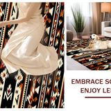 Ultra Soft Area Rug, Non Slip, Stain Resistant, Washable Area Rugs for Living Room, Bedroom, Elegant Ethnic Inspired Design Elements(Orange)