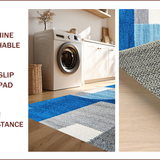 Ultra Soft Area Rug, Non Slip, Stain Resistant, Washable Area Rugs for Living Room, Bedroom, Contemporary Grey and Teal Easy Care Rug for Minimalist Homes(Blue)