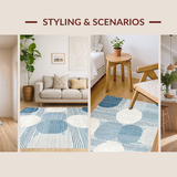 Ultra Soft Area Rug, Non Slip, Stain Resistant, Washable Area Rugs for Living Room, Bedroom, Transitional Cozy Cloud-Like Texture(Blue)