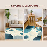 Ultra Soft Area Rug, Non Slip, Stain Resistant, Washable Area Rugs for Living Room, Bedroom, Elegant Gray and White Geometric Charm(White)