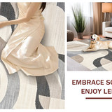 Ultra Soft Area Rug, Non Slip, Stain Resistant, Washable Area Rugs for Living Room, Bedroom, Rustic Warm Tones with Depth(Beige)