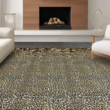 Ultra Soft Area Rug, Non Slip, Stain Resistant, Washable Area Rugs for Living Room, Bedroom, Bold Graphic Leopard Composition(Brown)