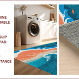 Ultra Soft Area Rug, Non Slip, Stain Resistant, Washable Area Rugs for Living Room, Bedroom, Nautical Beach Themed Living Room Area Carpet(Orange)