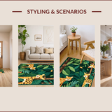 Ultra Soft Area Rug, Non Slip, Stain Resistant, Washable Area Rugs for Living Room, Bedroom, Colorful Nature-Inspired Design(Green)